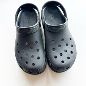 Crocs Classic Platform Clog Black Comfort Shoes W10